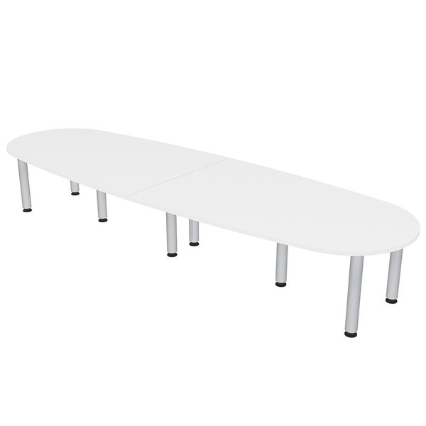 45 in W, 144 in L, 29 in H, Engineered Wood Top, White